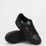 1239683 Adidas Originals Continental 80 Stripes Shoes Cblack Conavy Vivred